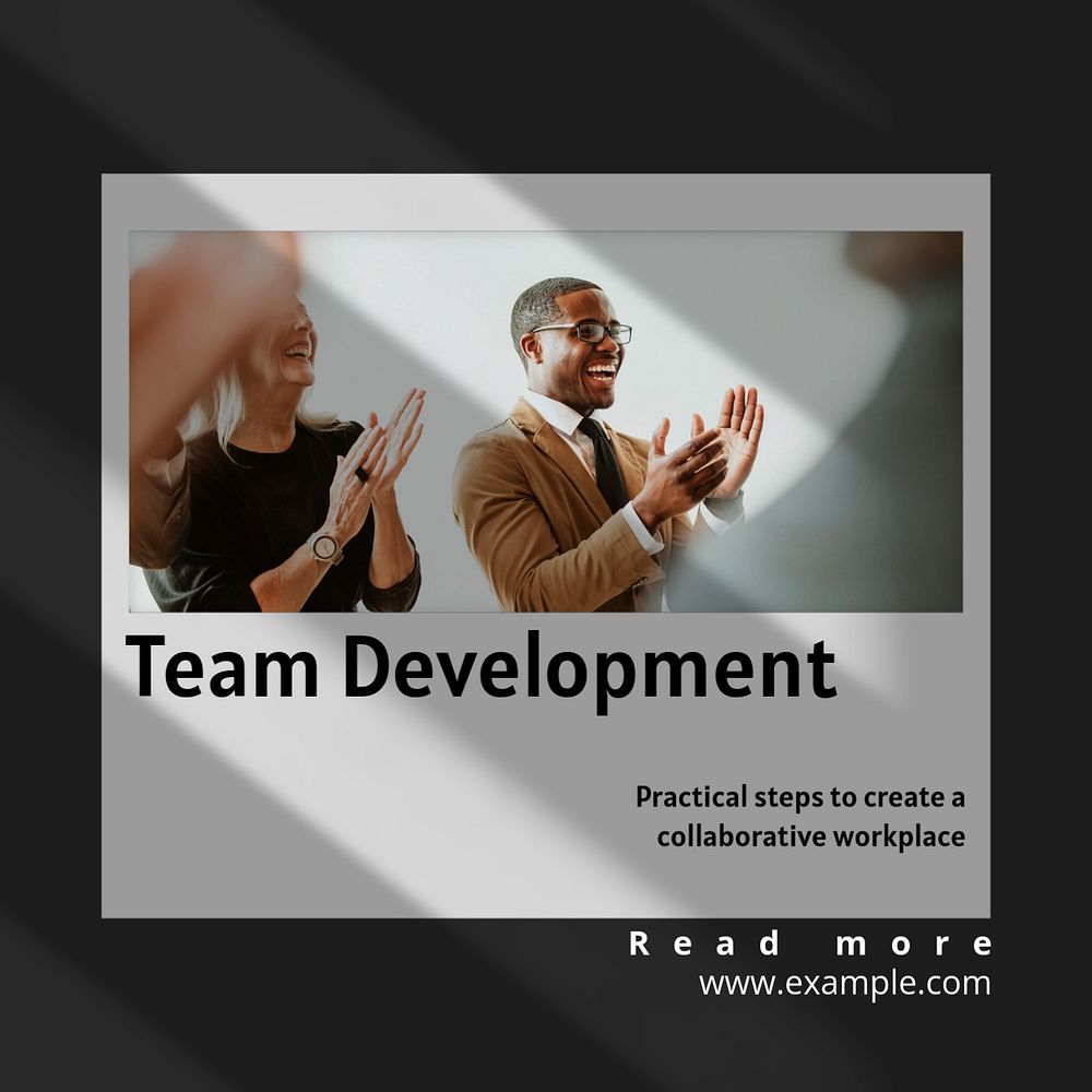 Team development Instagram post template, editable text