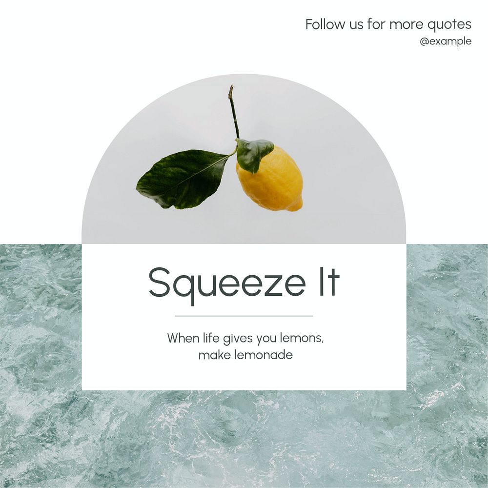 Squeeze it Instagram post template, editable design