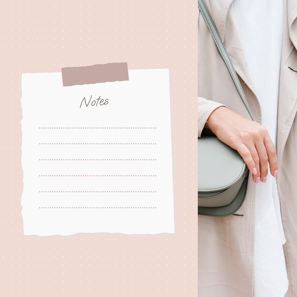 Blank notes Instagram post template, editable design