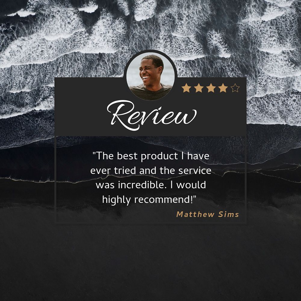 Customer review Facebook post template, editable design