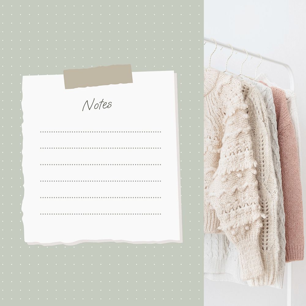 Blank notes Instagram post template, editable design