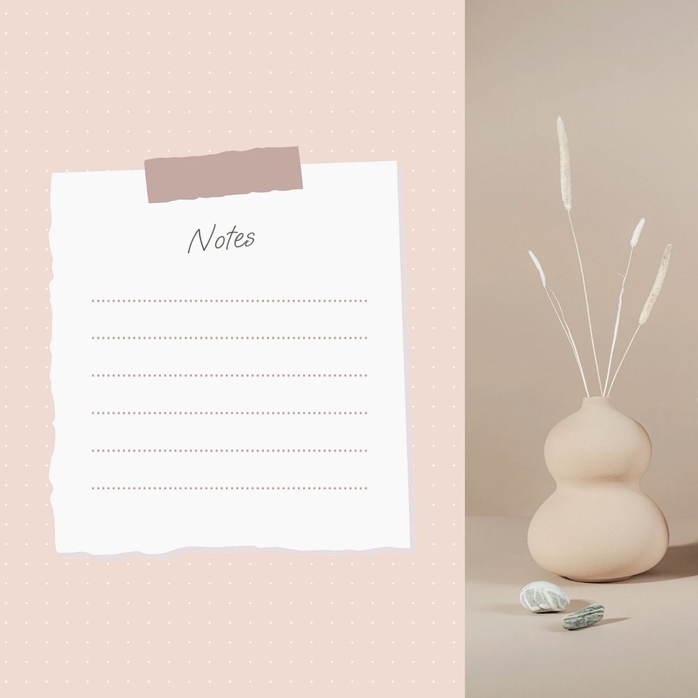 Blank notes Instagram post template, editable design