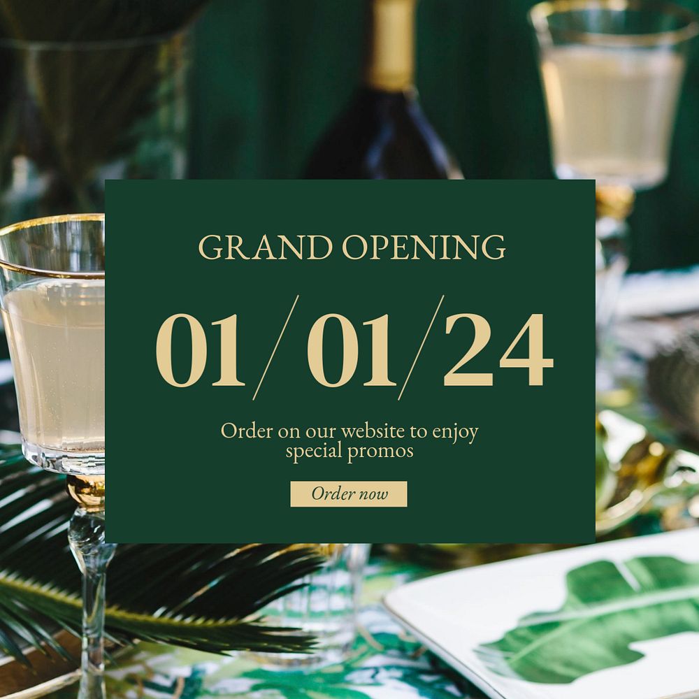 Grand opening Instagram post template, editable text