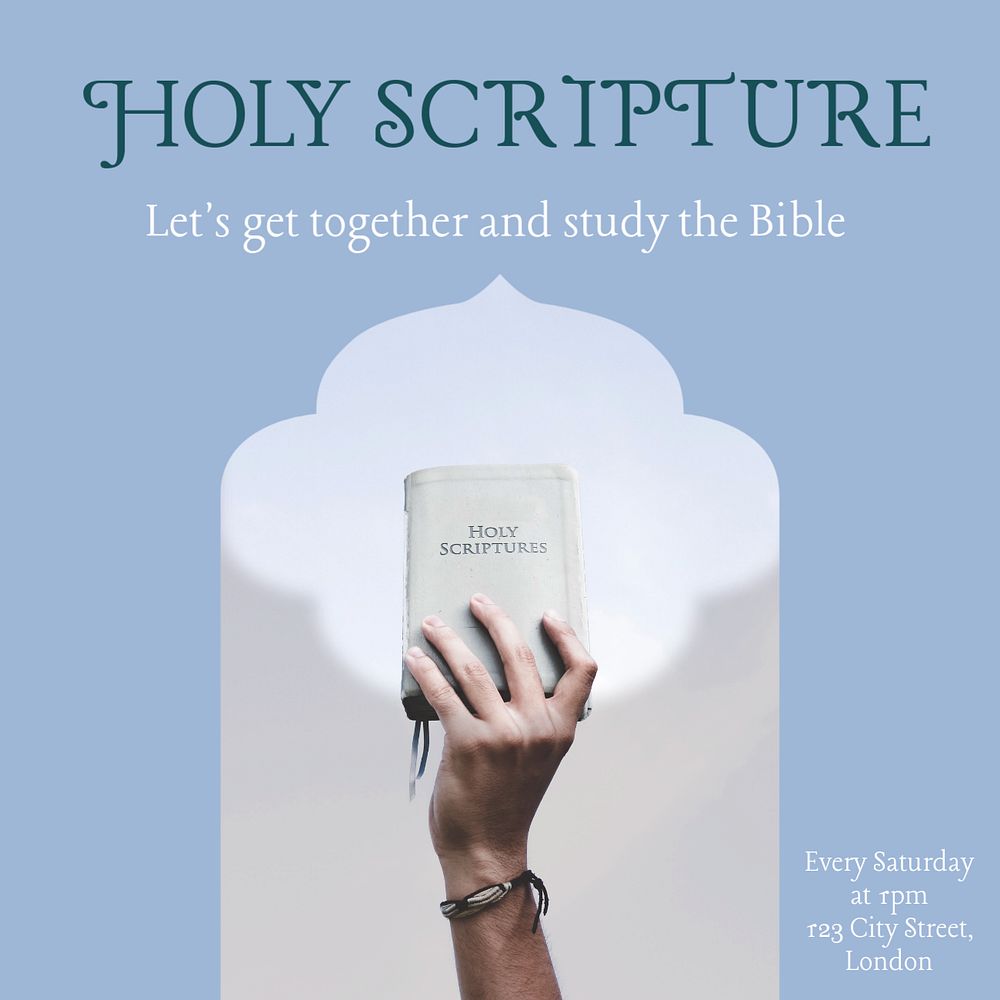 Bible study Instagram post template, editable text