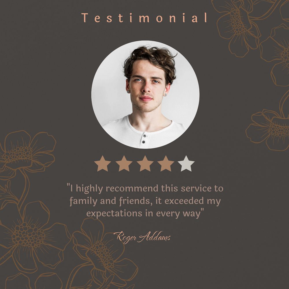 Testimonial Facebook post template, editable design