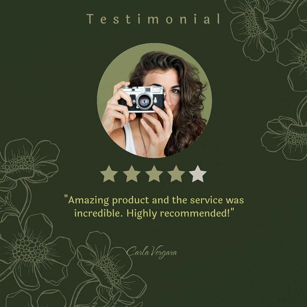 Testimonial Facebook post template, editable design