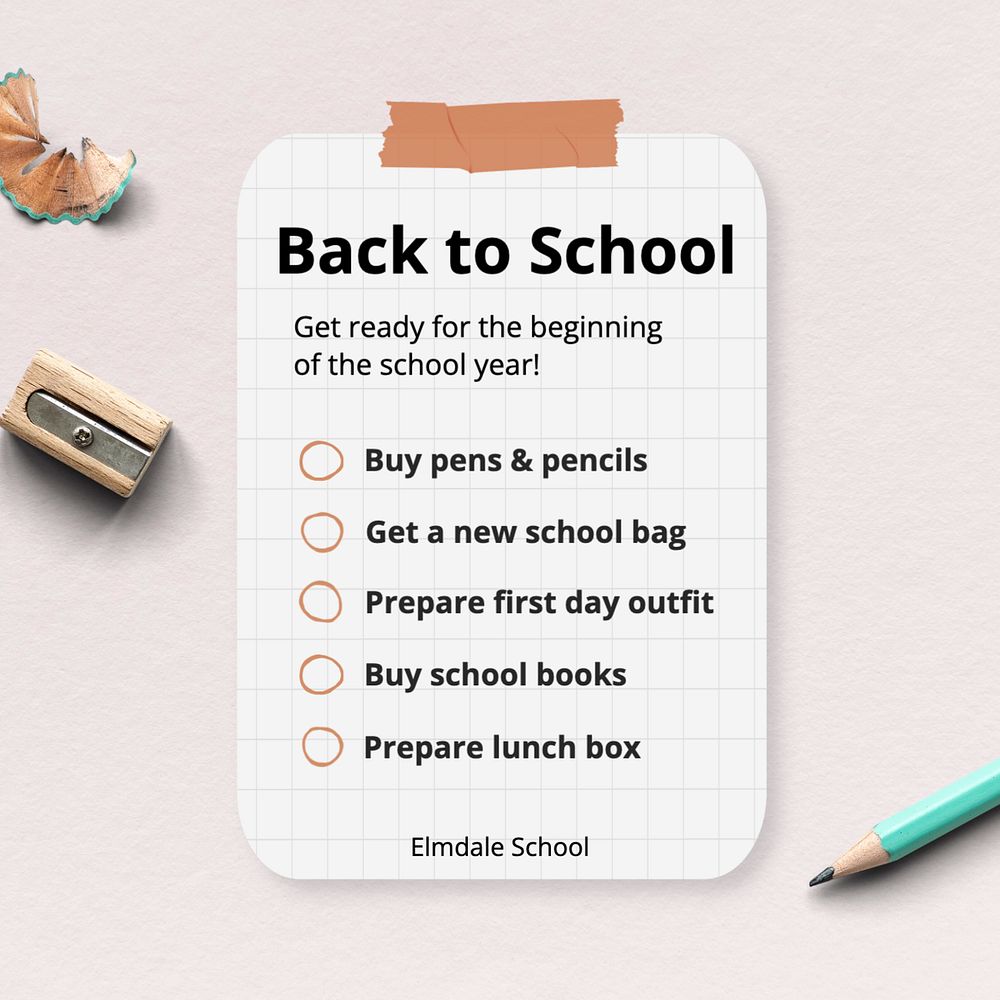 Back to school post template, editable social media design