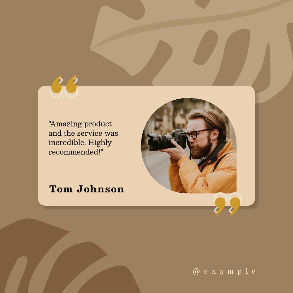 Testimonial Facebook post template, editable design