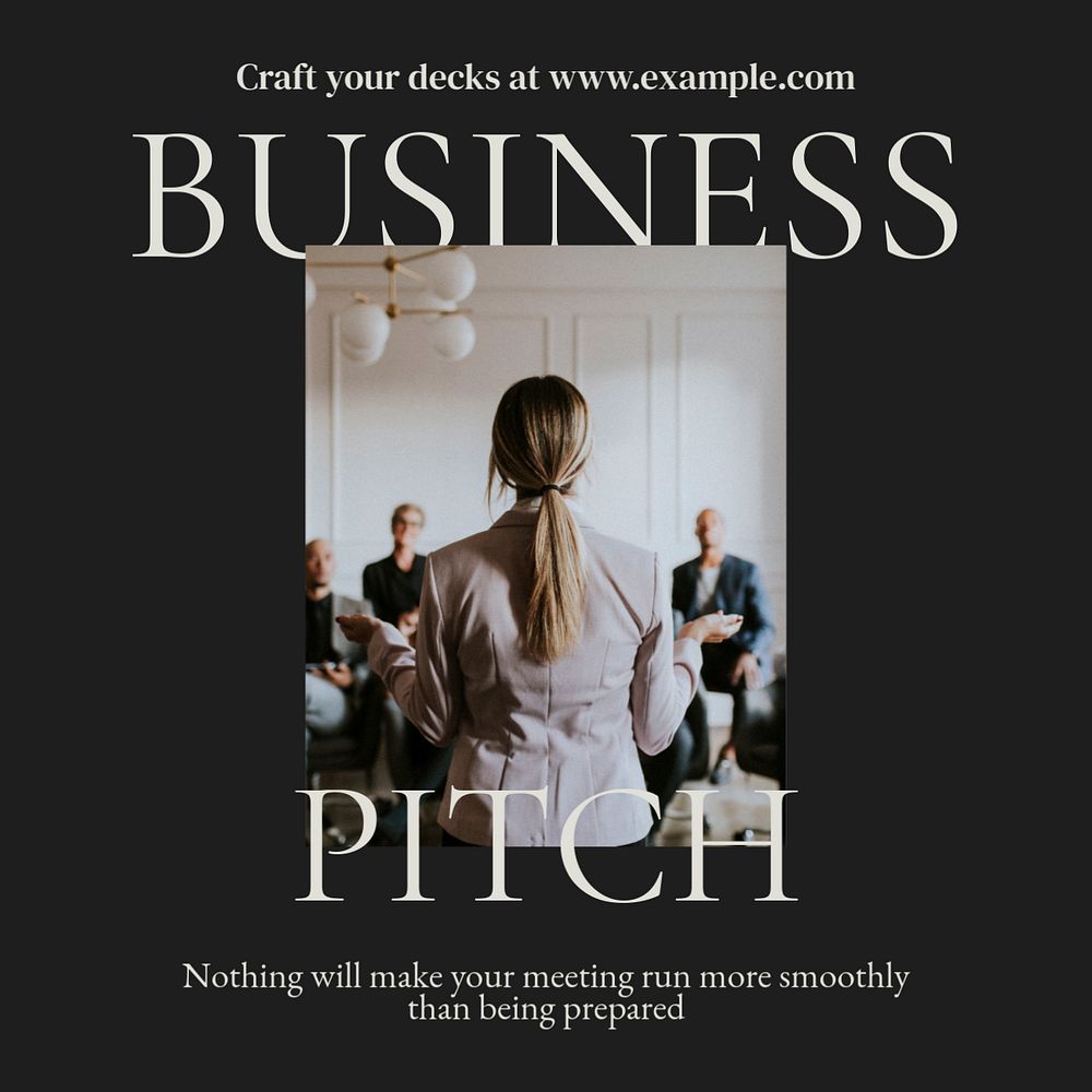 Business pitch Facebook post template, editable design