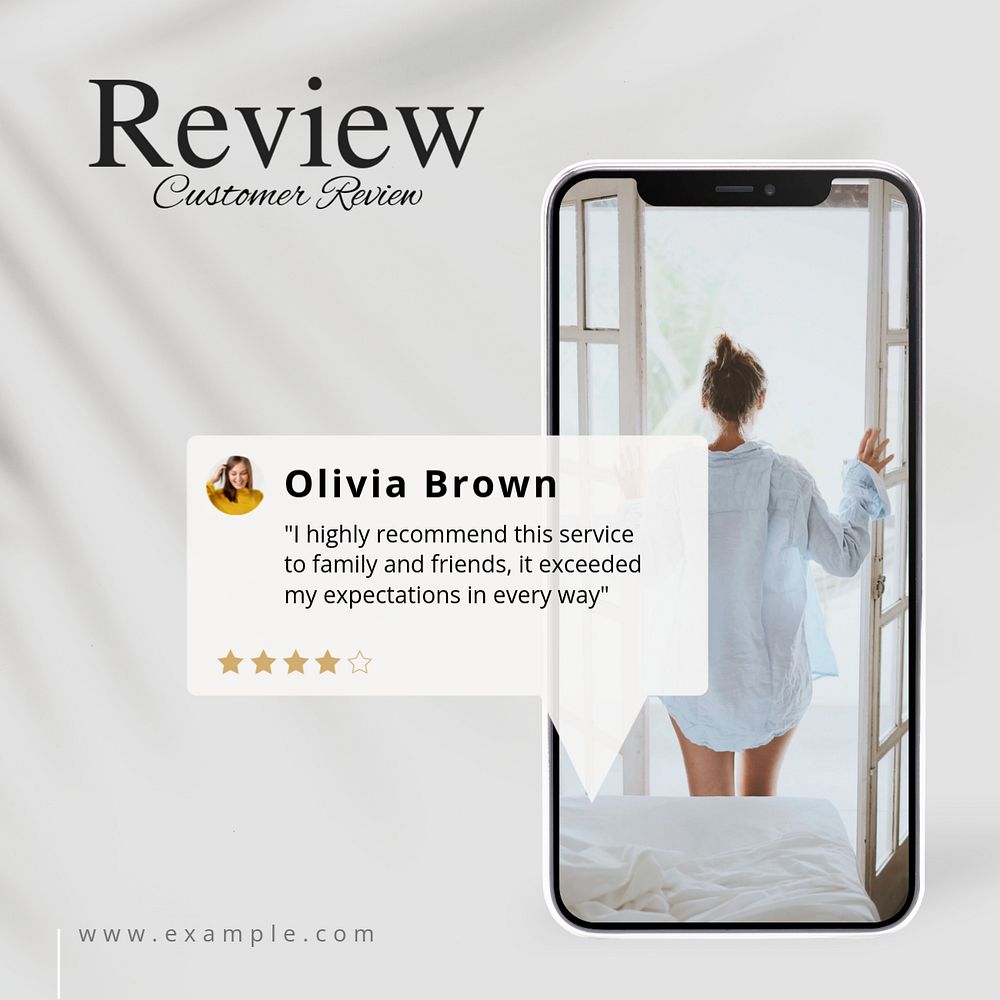 Hotel review Facebook post template, editable design