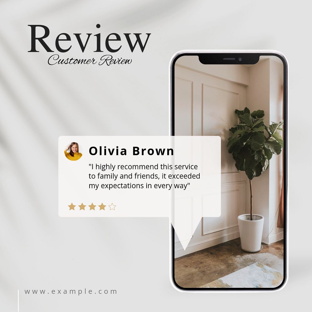 Customer review Facebook post template, editable design