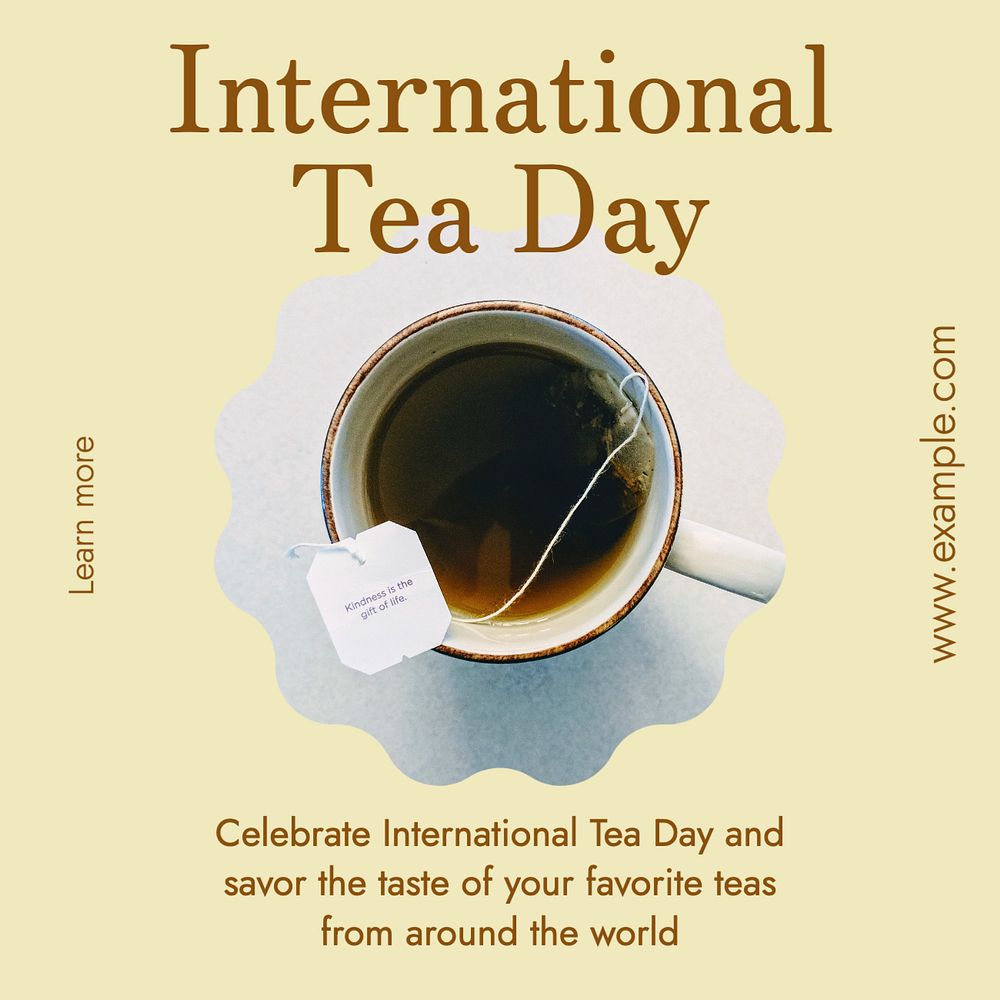 International tea day Instagram post template, editable text