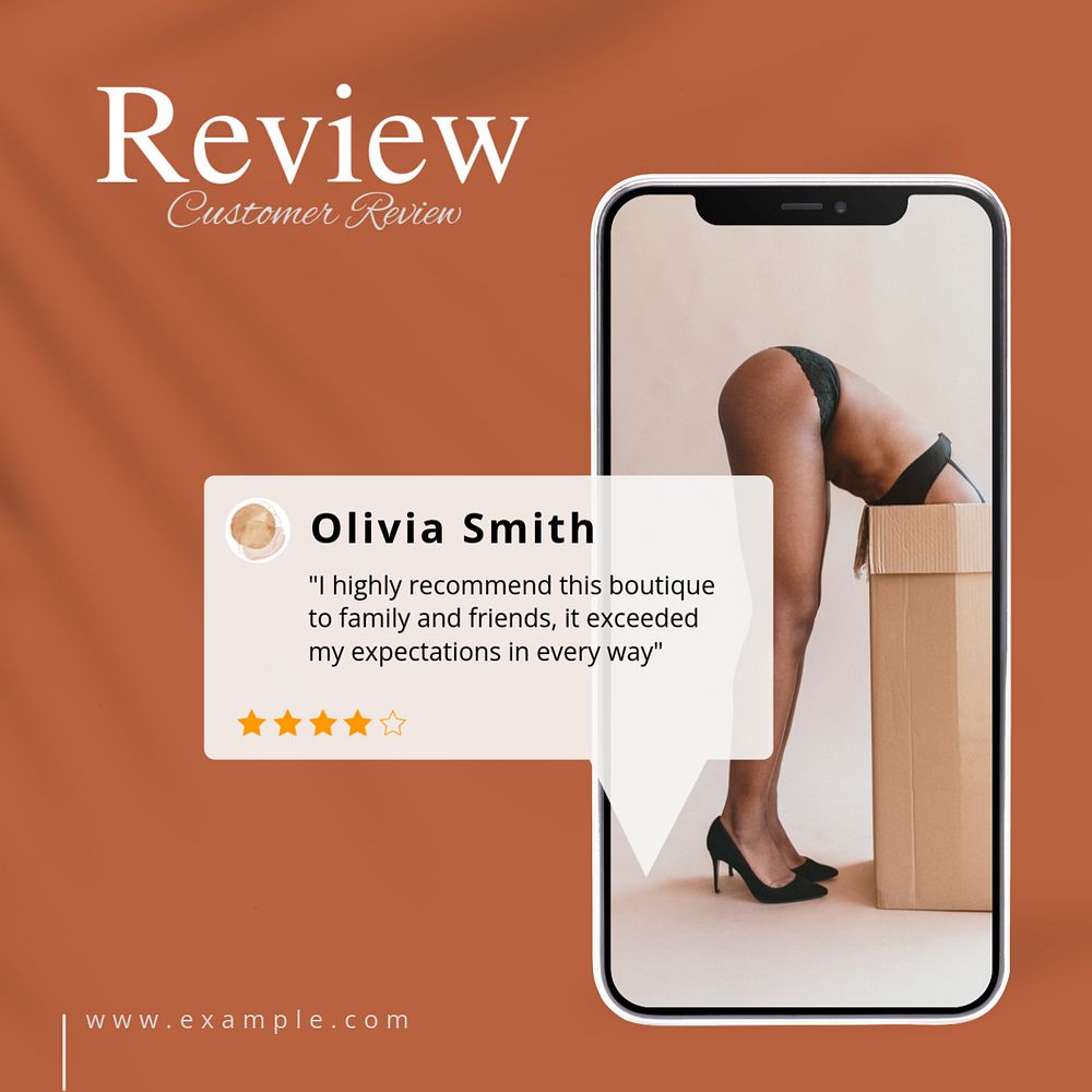 Customer review Facebook post template, editable design