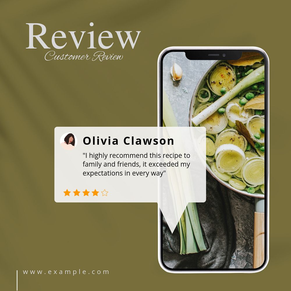 Customer review Facebook post template, editable design