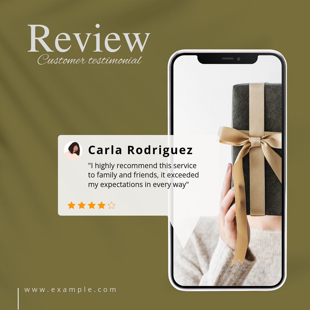 Customer review Facebook post template, editable design