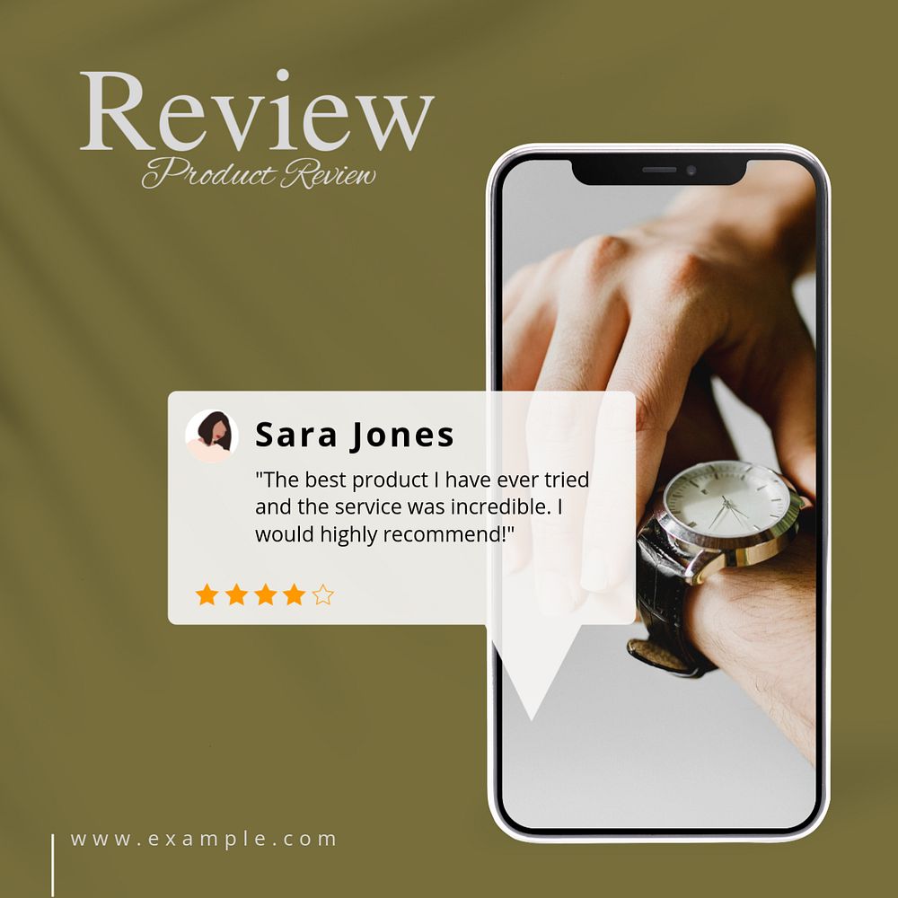 Fashion review Facebook post template, editable design