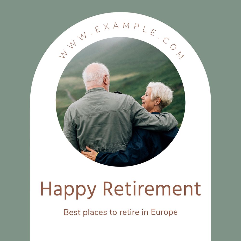 Happy retirement Instagram post template, editable design