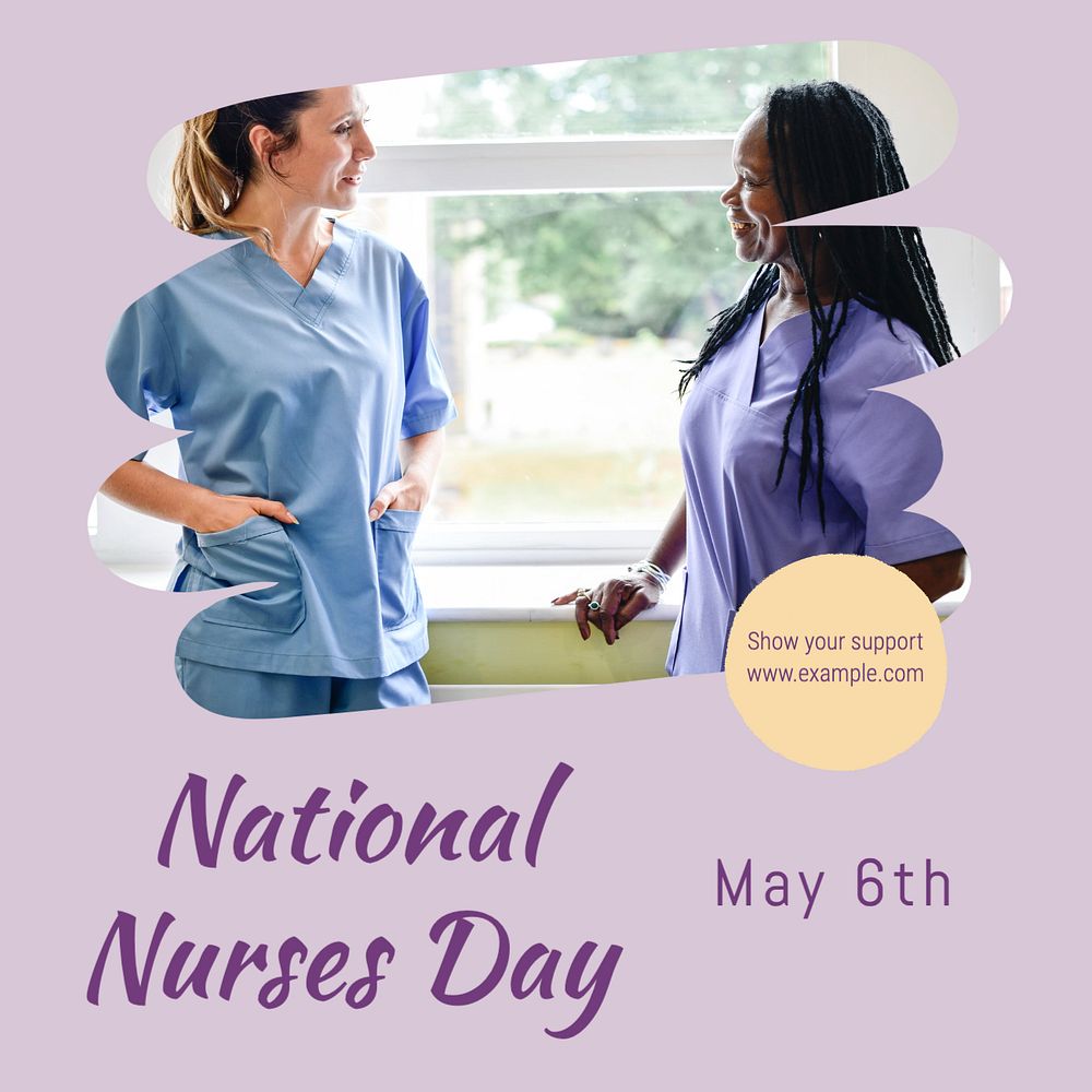 National nurses day Instagram post template, editable text