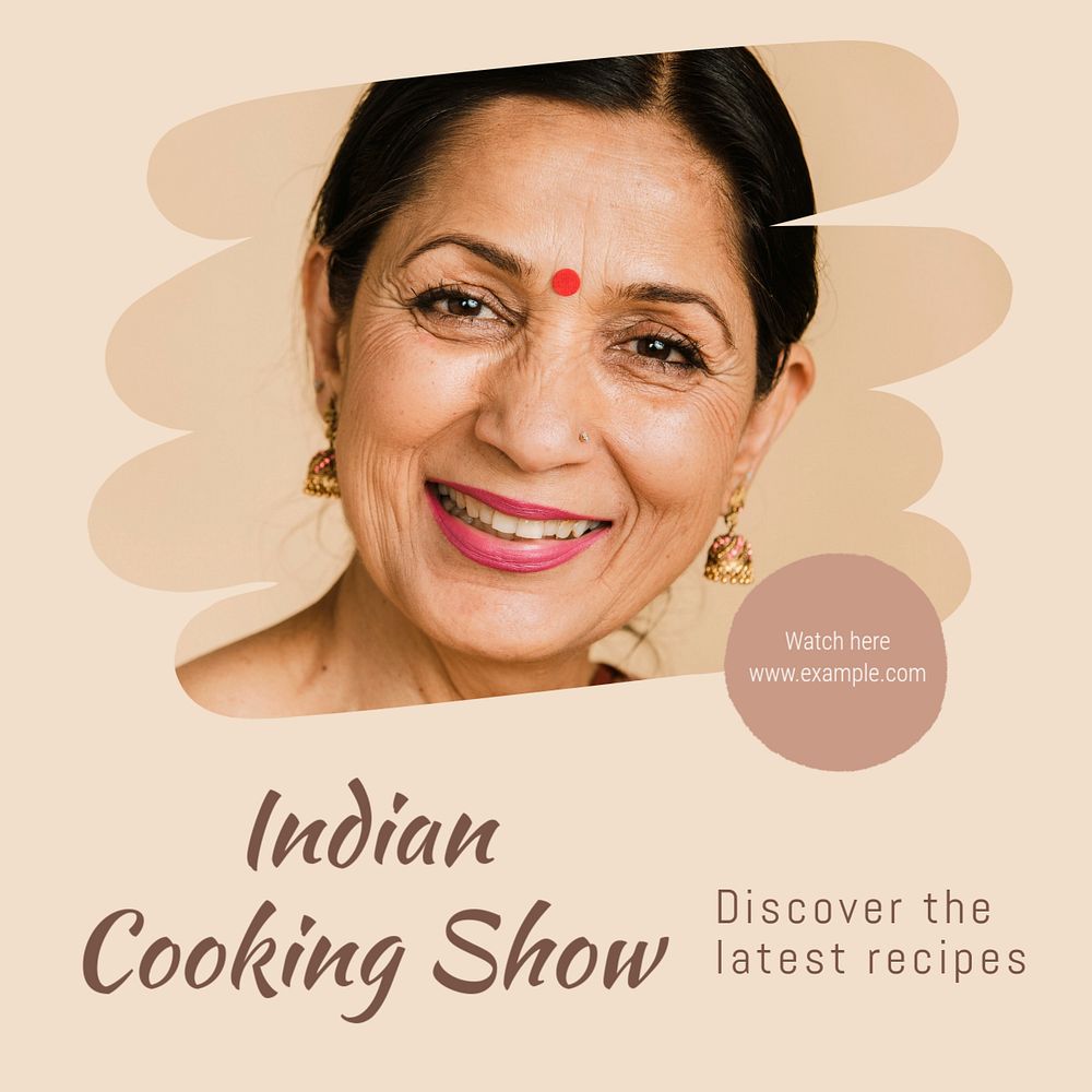 Cooking show Instagram post template, editable text