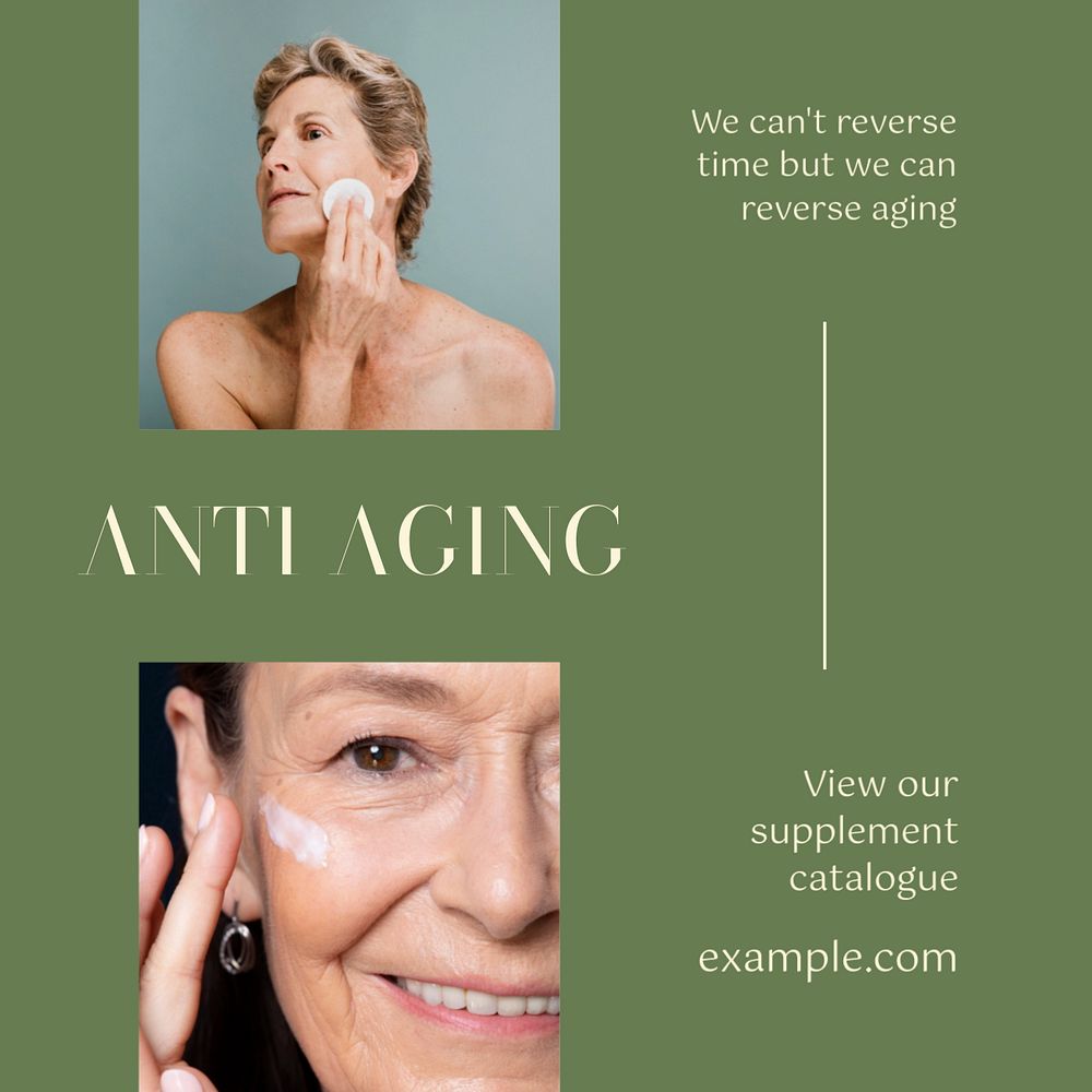 Anti aging Instagram post template, editable design