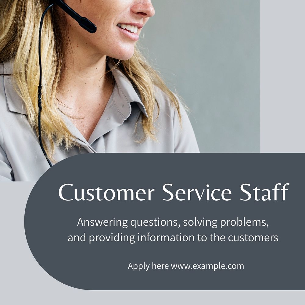 Customer service staff Instagram post template, editable design