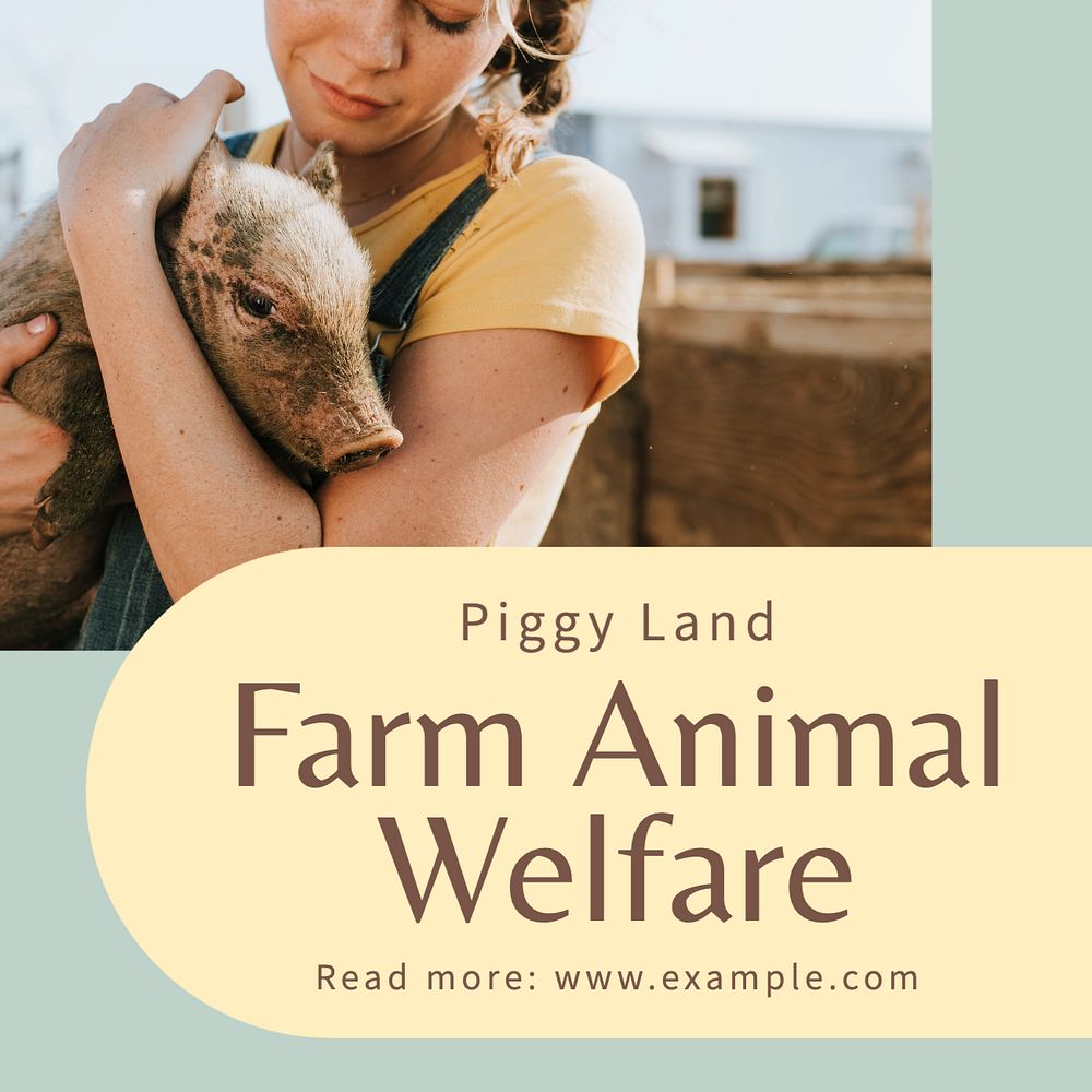 Animal welfare Instagram post template, editable text