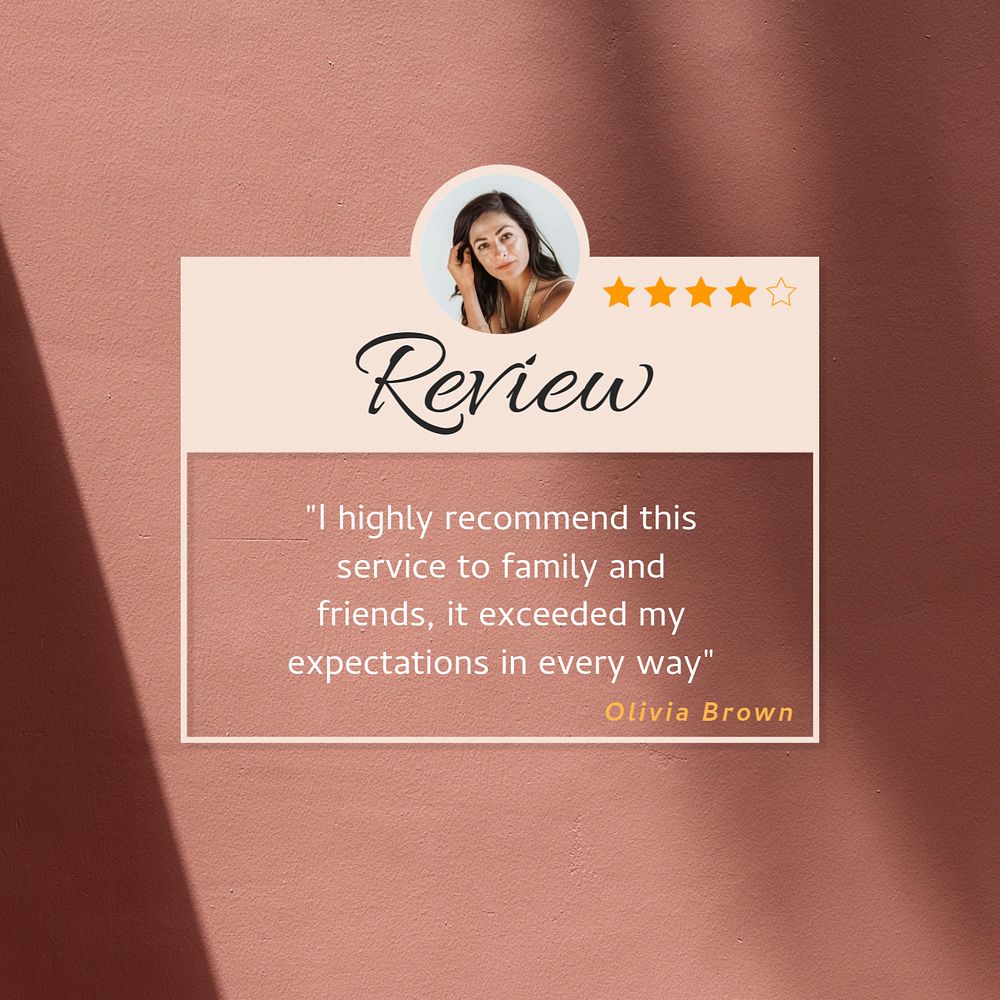 Customer review Facebook post template, editable design