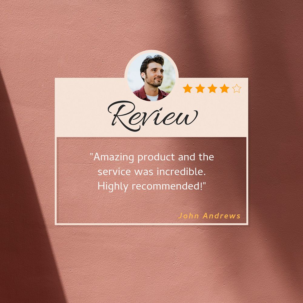 Customer review Facebook post template, editable design