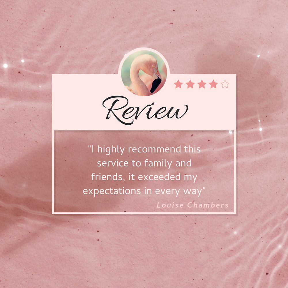 Customer review Facebook post template, editable design