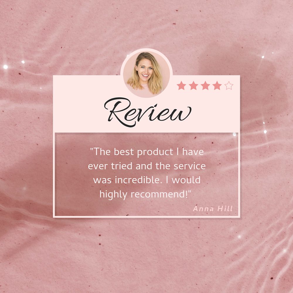 Customer review Facebook post template, editable design