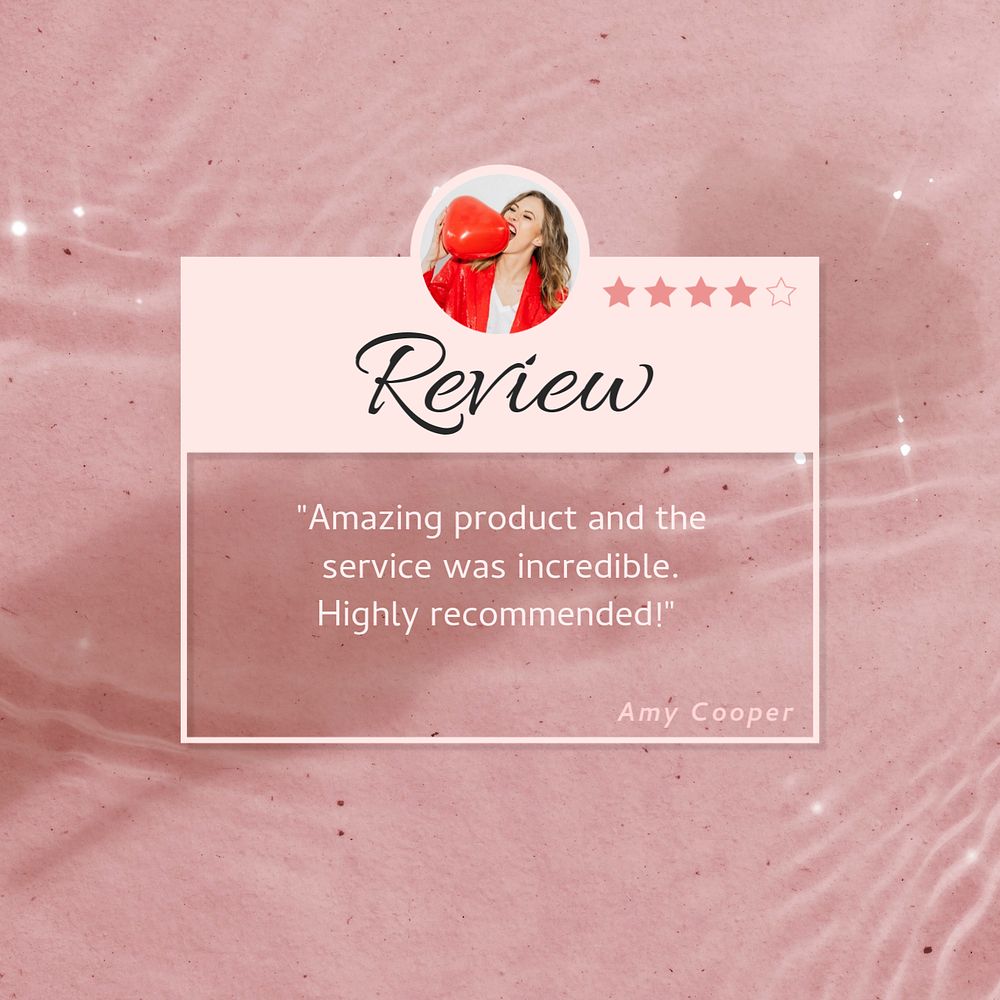 Customer review Facebook post template, editable design