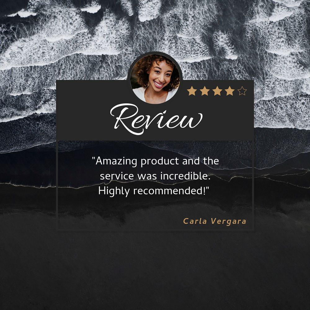 Customer review Facebook post template, editable design