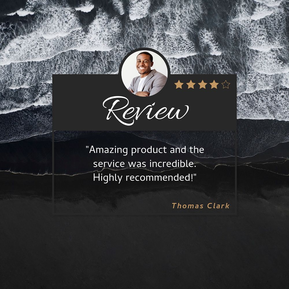 Customer review Facebook post template, editable design