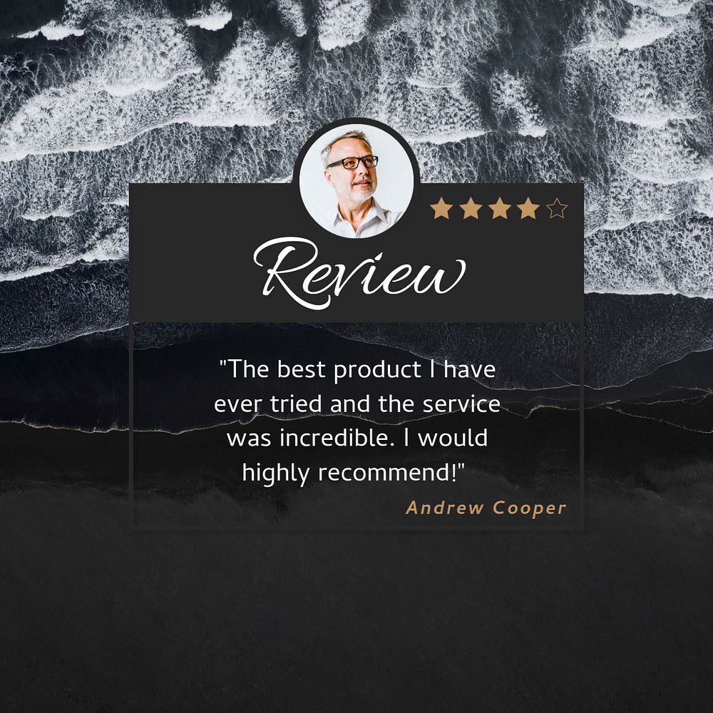 Customer review Facebook post template, editable design