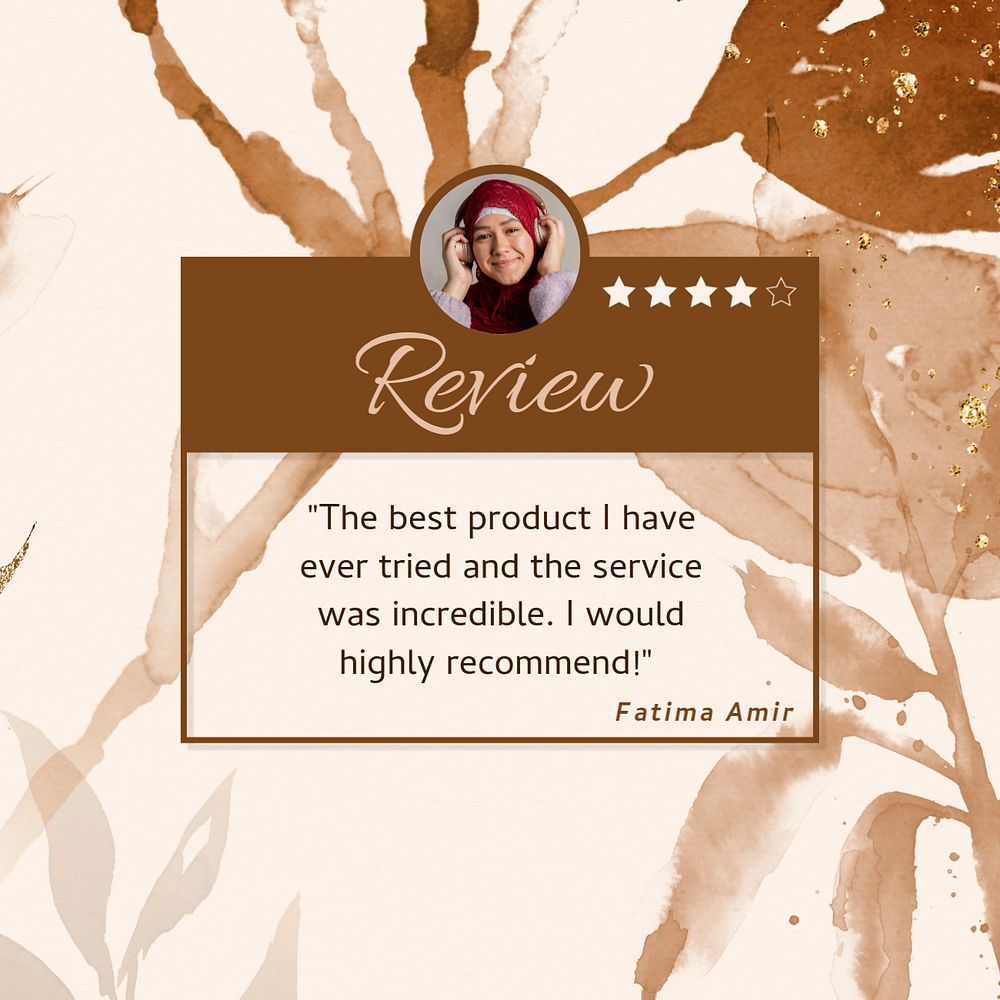 Customer review Facebook post template, editable design