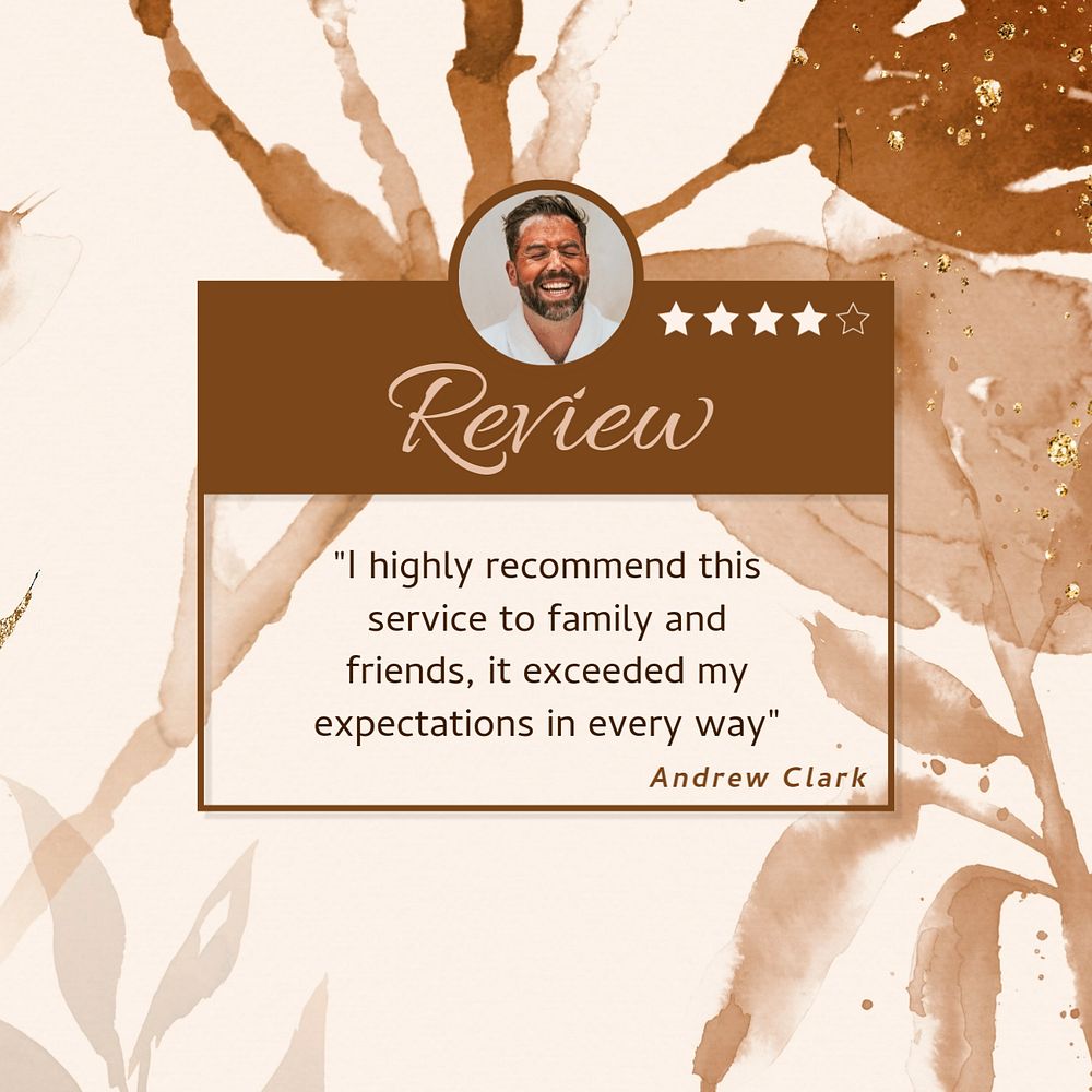 Customer review Facebook post template, editable design