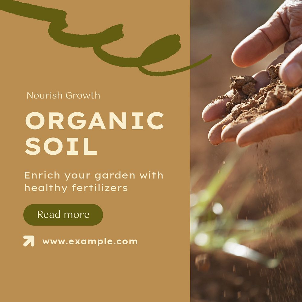 Soil Instagram post template, editable text