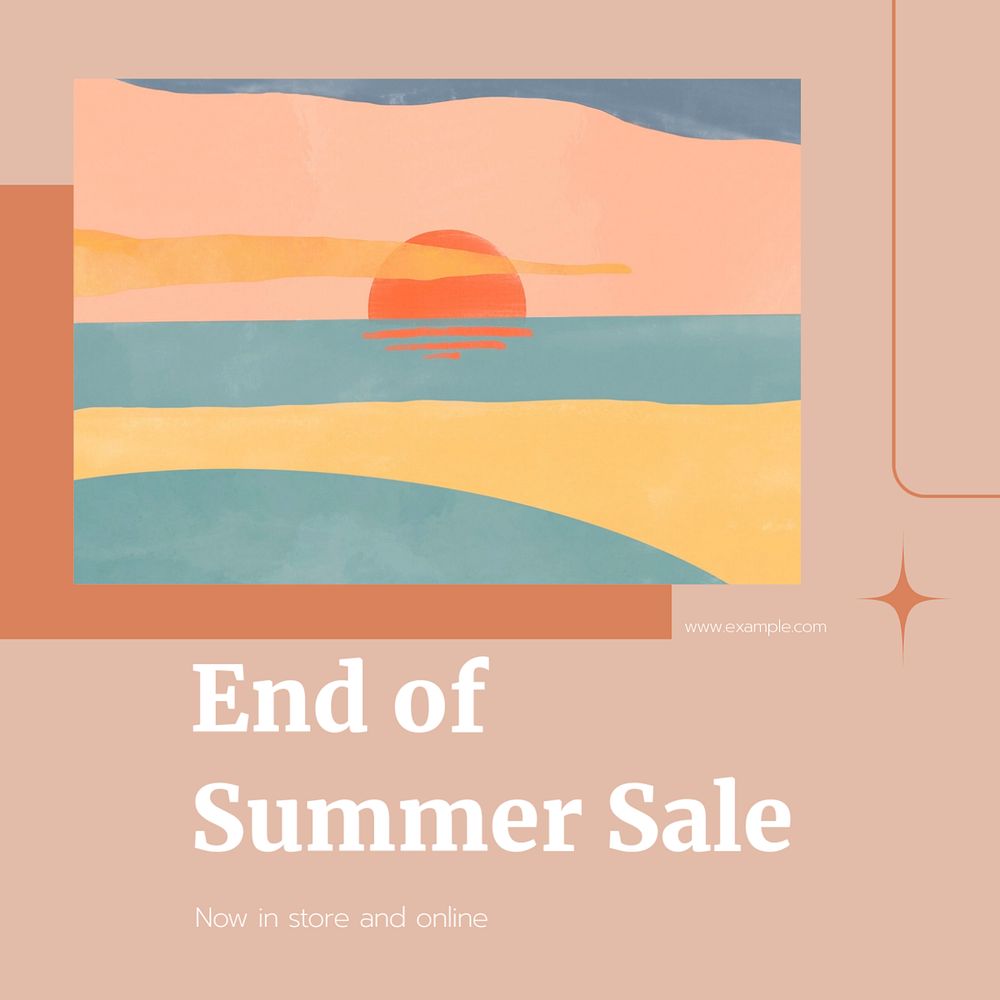 Summer sale Instagram post template, editable text