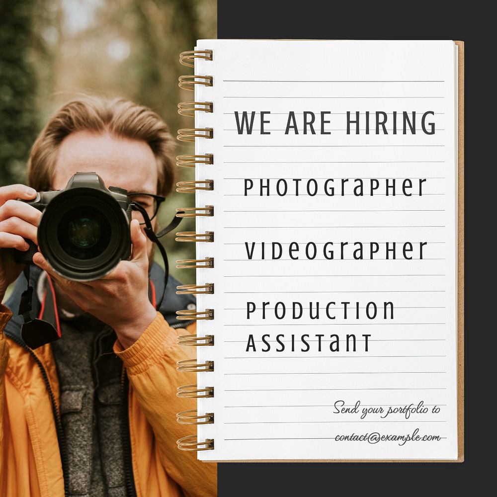 We are hiring Instagram post template, editable text