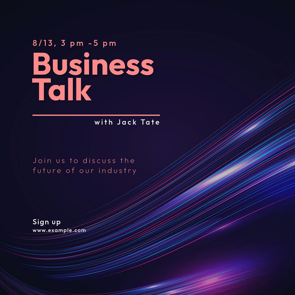 Business talk Facebook post template, editable design