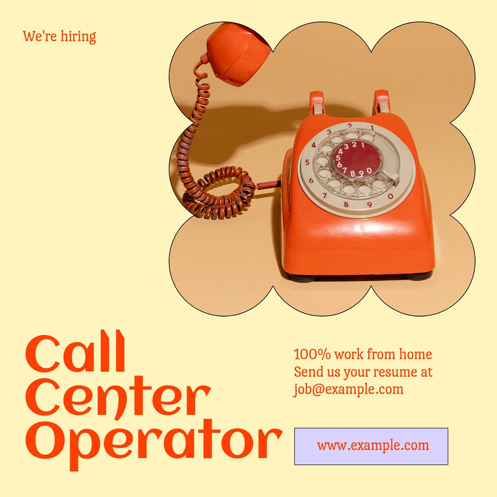 Call center Facebook post template, editable design