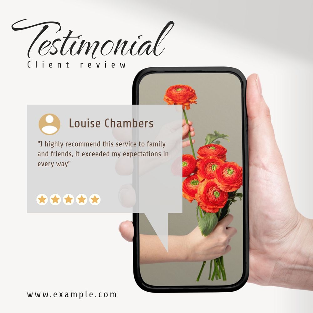 Testimonial Facebook post template, editable design