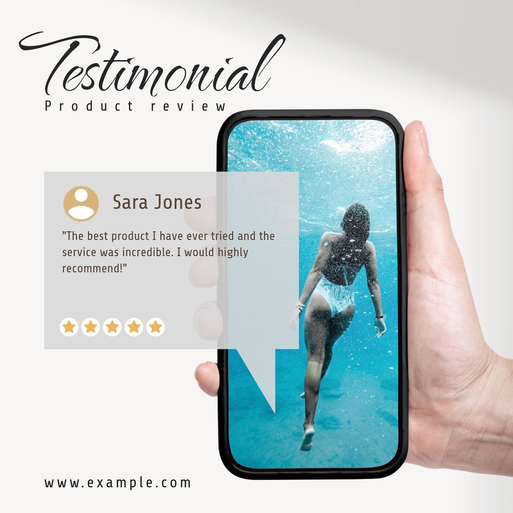 Testimonial Facebook post template, editable design