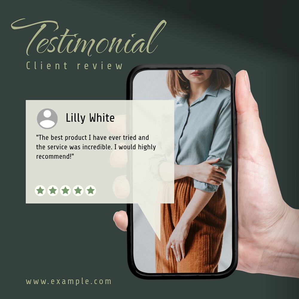 Testimonial  Facebook post template, editable design