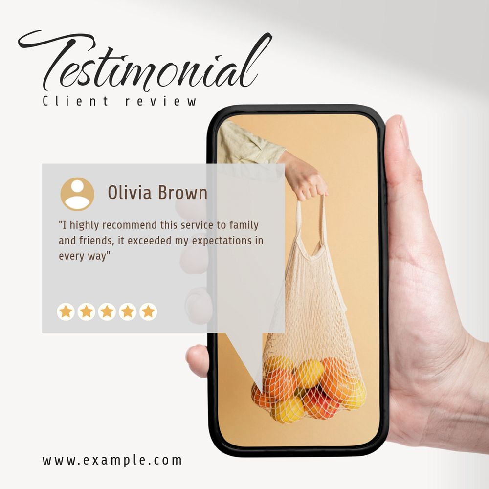 Testimonial Facebook post template, editable design