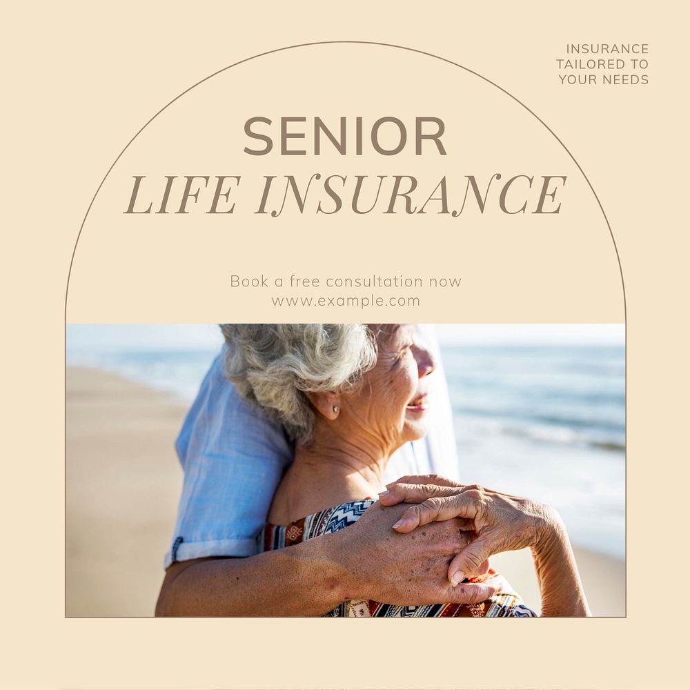 Senior insurance Instagram post template, editable social media design