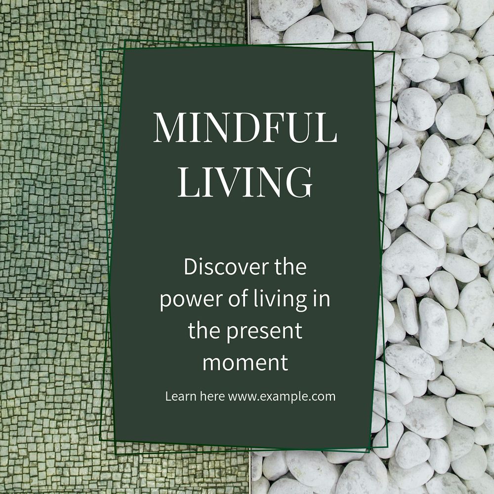 Mindful living Instagram post template, editable design