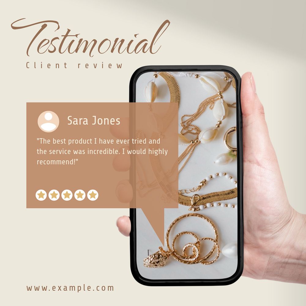 Testimonial Facebook post template, editable design