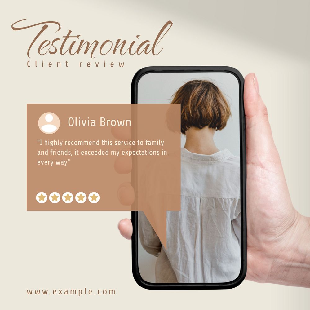 Testimonial Facebook post template, editable design