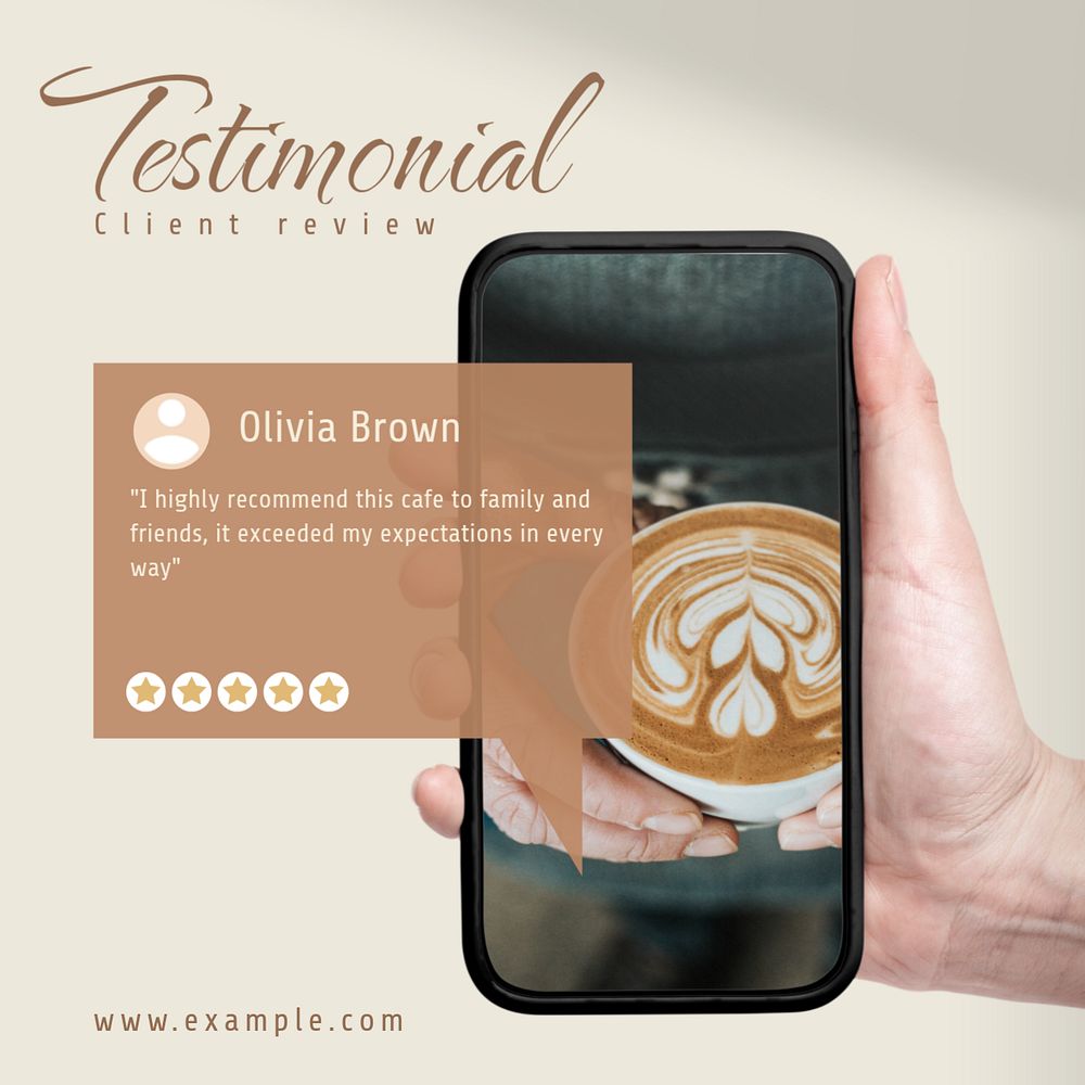 Testimonial Facebook post template, editable design